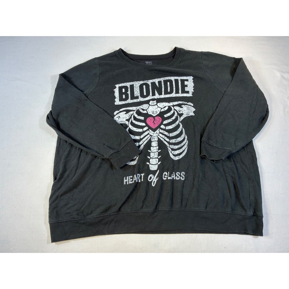 The Vinyl Icons Blondie Heart of Glass Skeleton Graphic Sweatshirt Black Size‎ 3